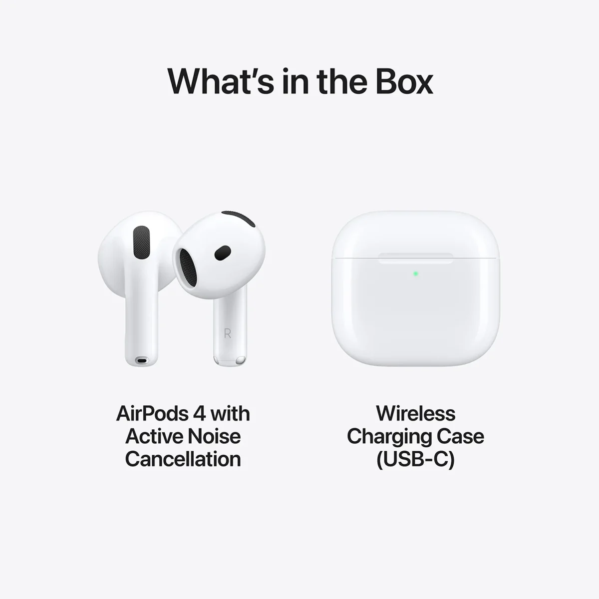 AirPods 4 with Active Noise Cancellation (Wireless Charging, USB-C, White)